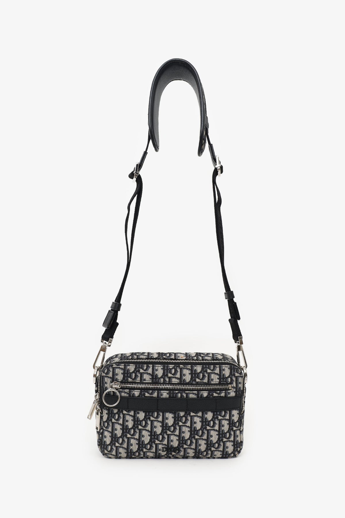 Christian Dior 2019 Navy/Cream Oblique Safari Bag with Strap