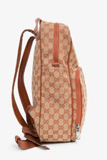 Gucci x New York Yankees Canvas Leather Trimmed Backpack