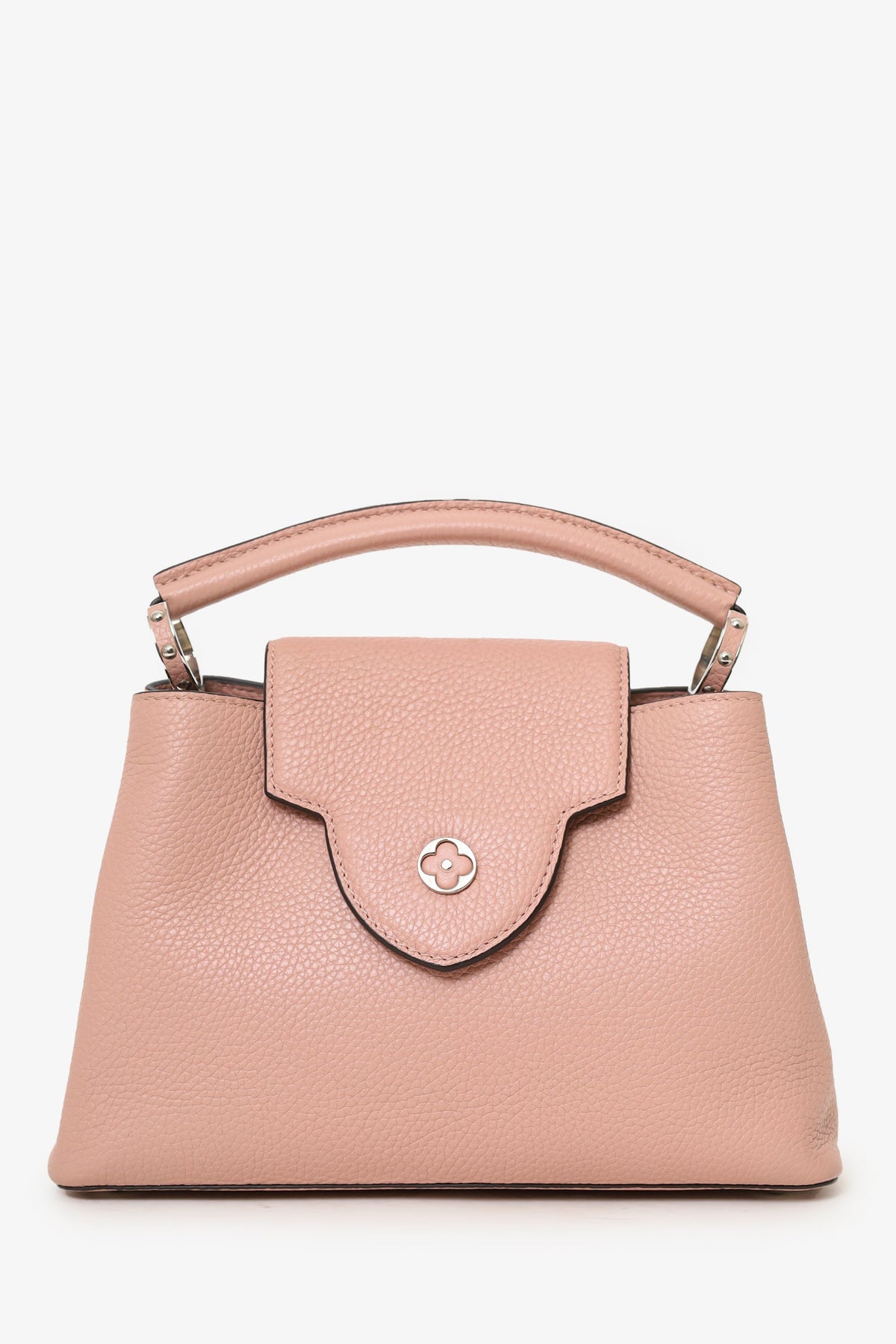 Louis Vuitton 2015 Pink Taurillon Capucines BB Top Handle Bag with Strap