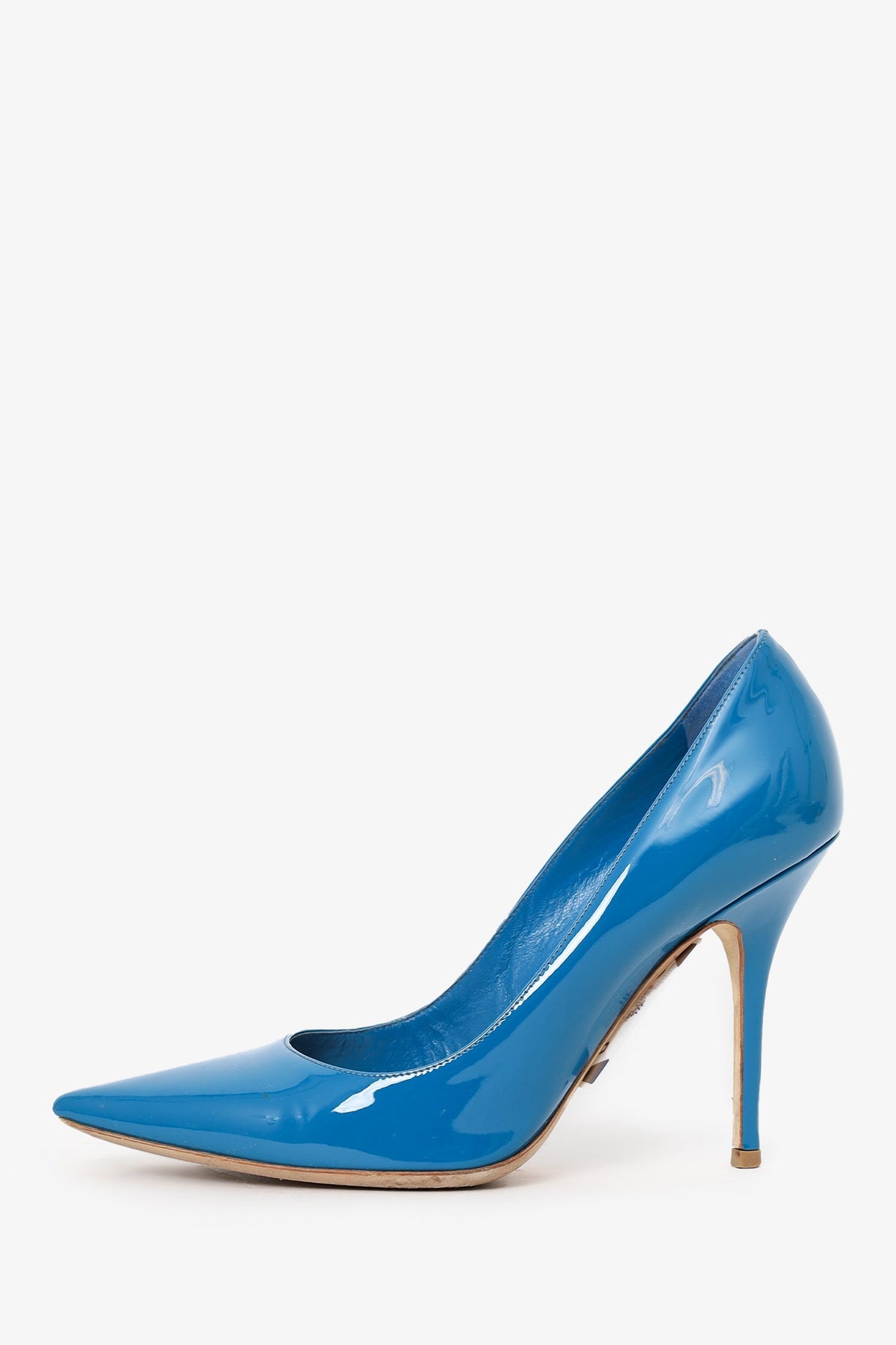 Christian Dior Blue Patent Leather Pumps Size 37.5