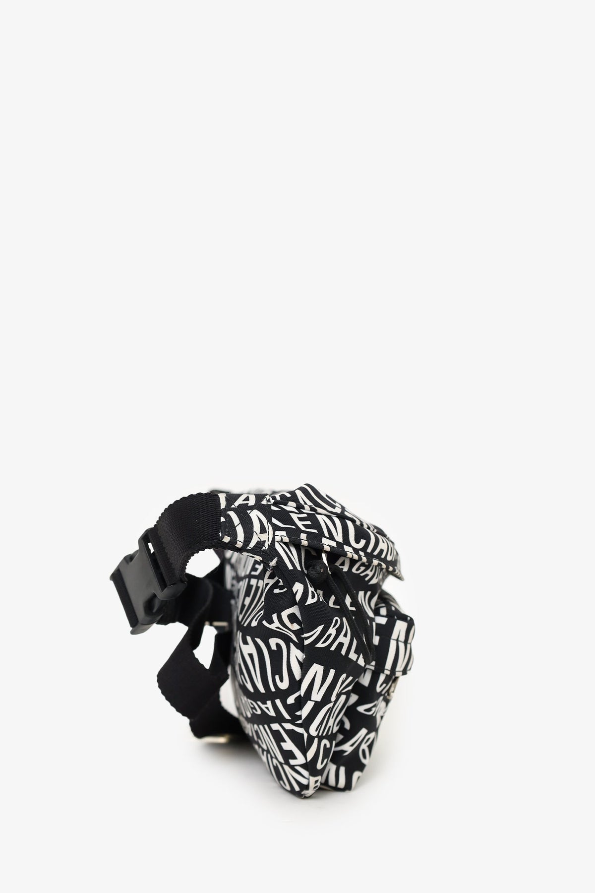 Balenciaga Black/White Canvas Waist Bag