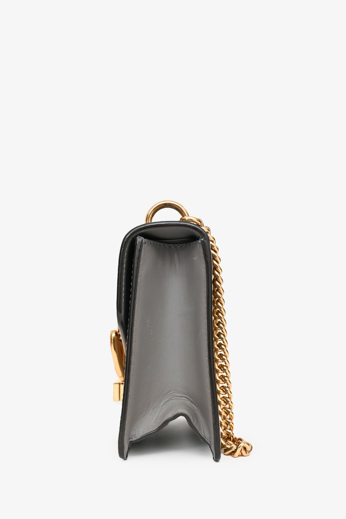 Gucci Grey Leather Sylvie Shoulder Bag