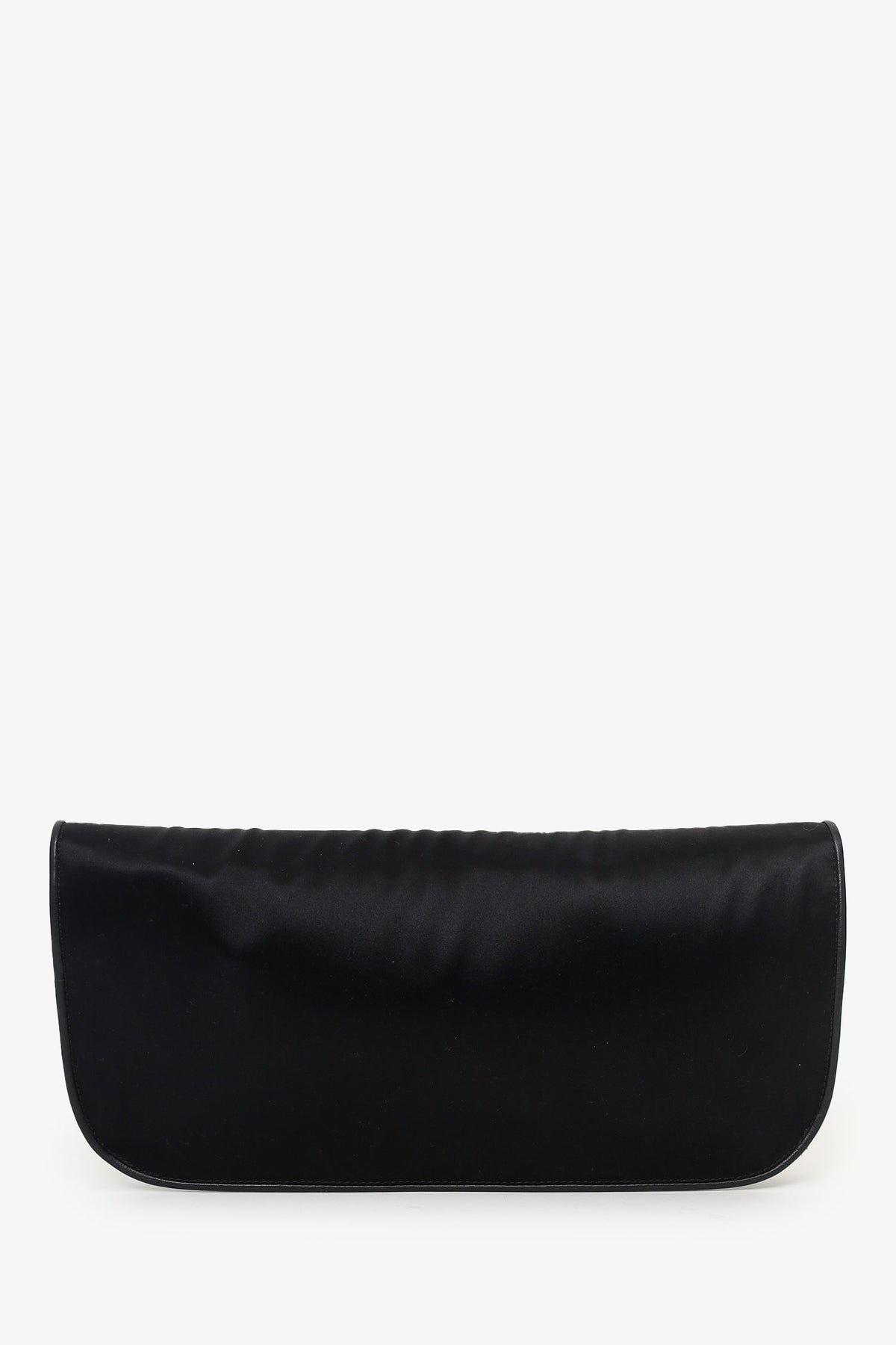 Gucci Black Satin Diamante Embellished 1973 'GG' Clutch