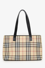 Burberry Beige/Black Coated Canvas Nova Check Tote Bag