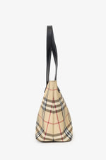 Burberry Beige/Black Coated Canvas Nova Check Tote Bag
