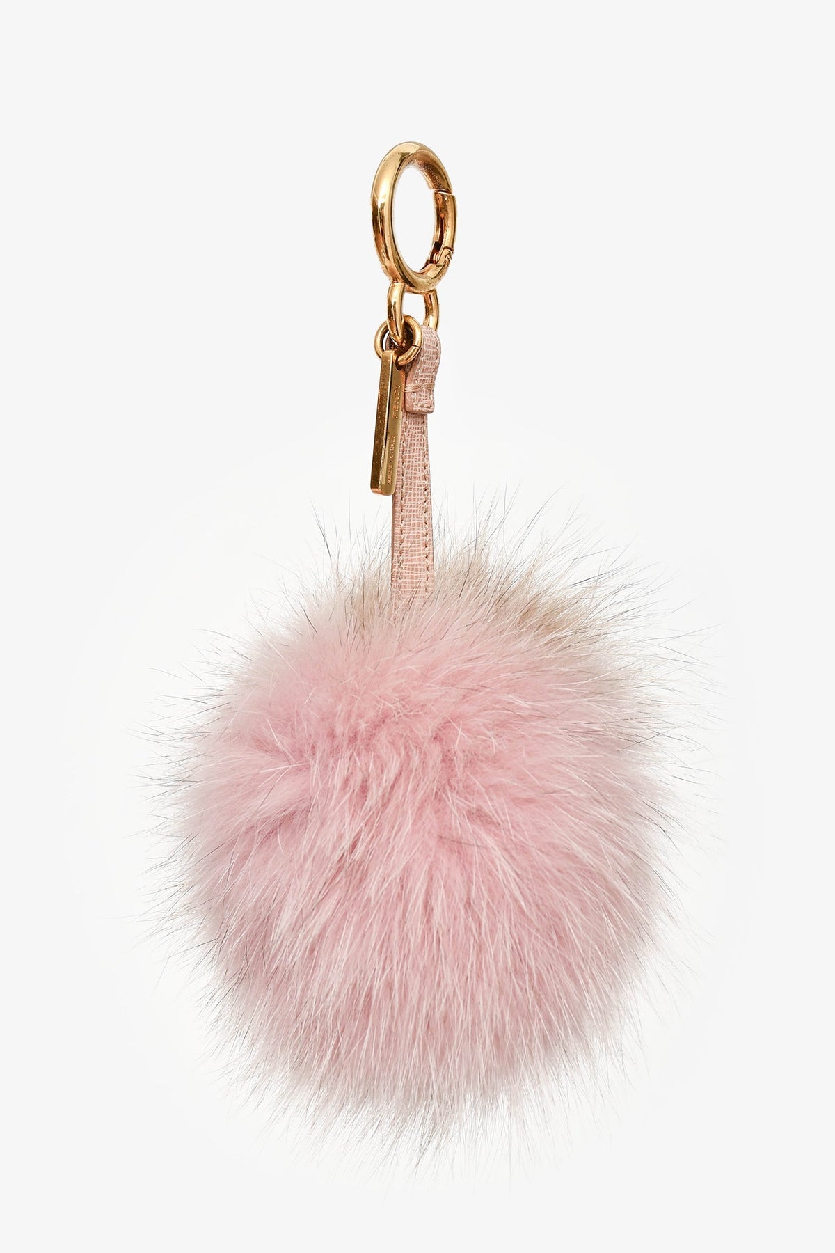 Fendi Pink/Brown Fur/Leather Bag Charm