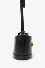 Gucci Black Leather 1955 Horsebit Drawstring Bucket Bag