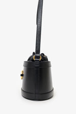 Gucci Black Leather 1955 Horsebit Drawstring Bucket Bag