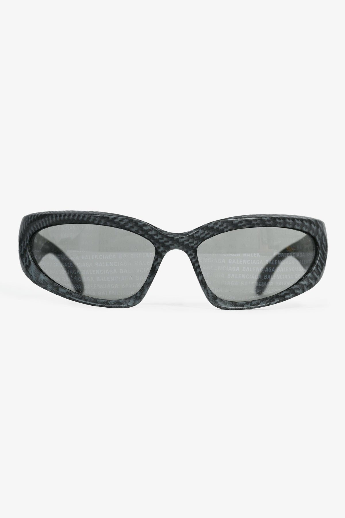 Balenciaga Grey Printed Swift Oval Sunglasses