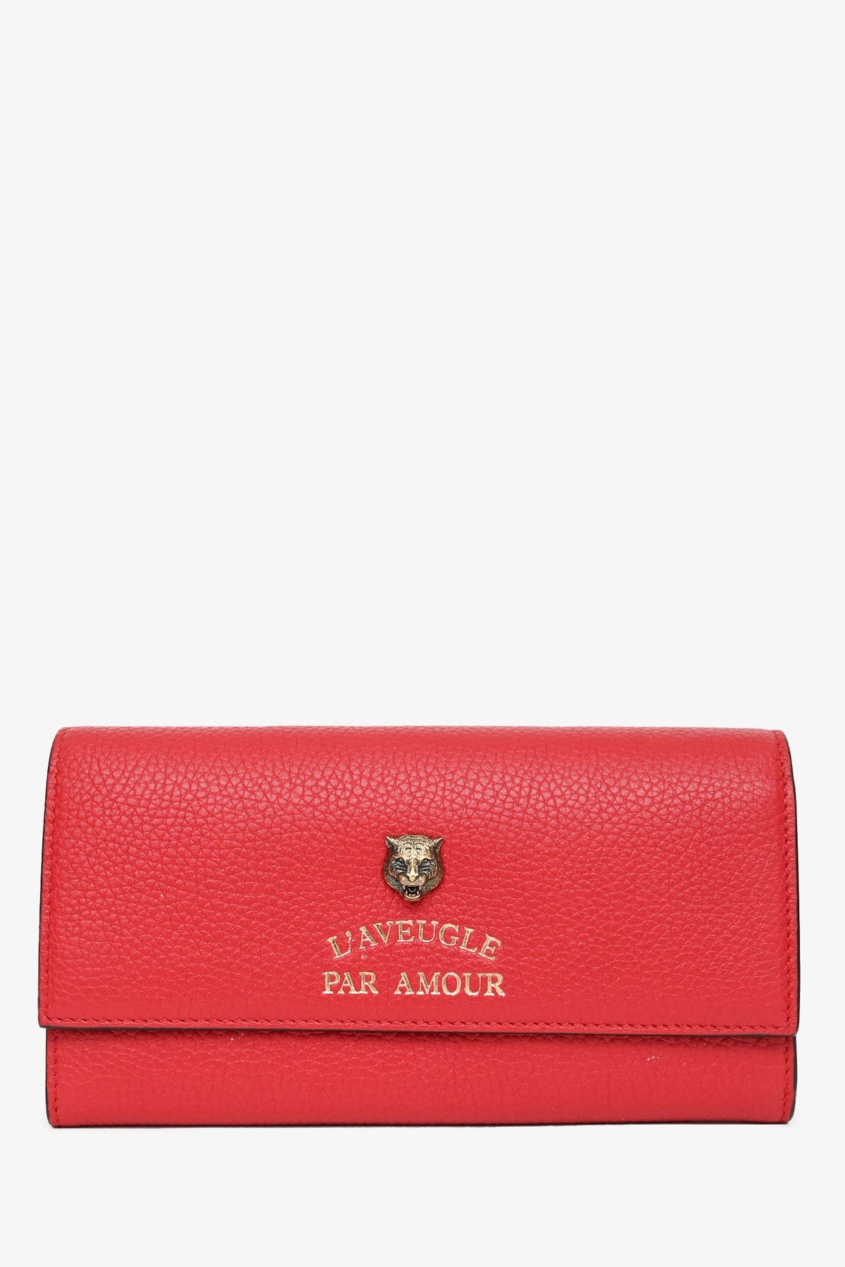 Gucci Red Leather Continental 'L'aveugle Par Amour' Wallet
