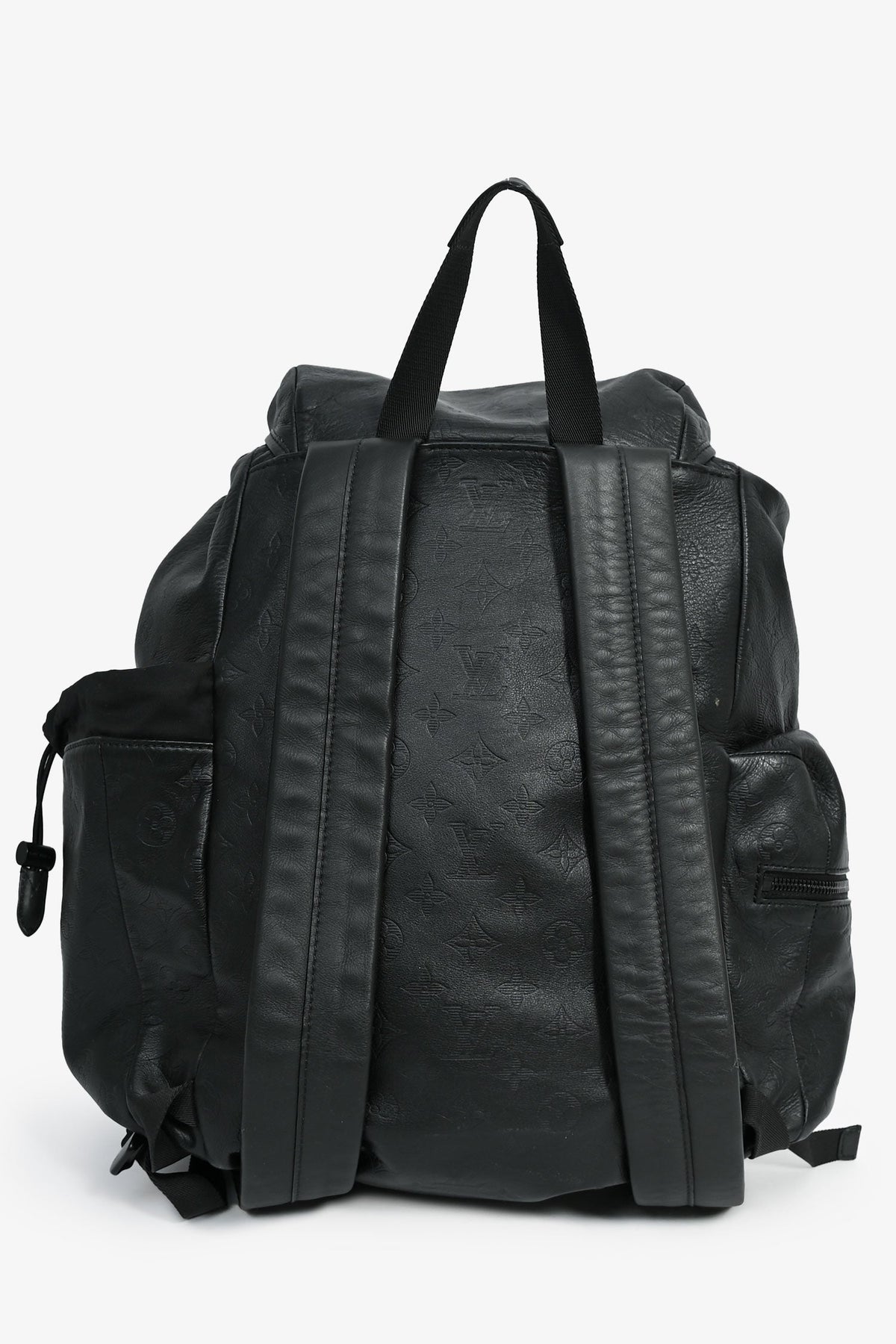 Louis Vuitton Black Leather Monogram 'Apollo' Backpack (As Is)