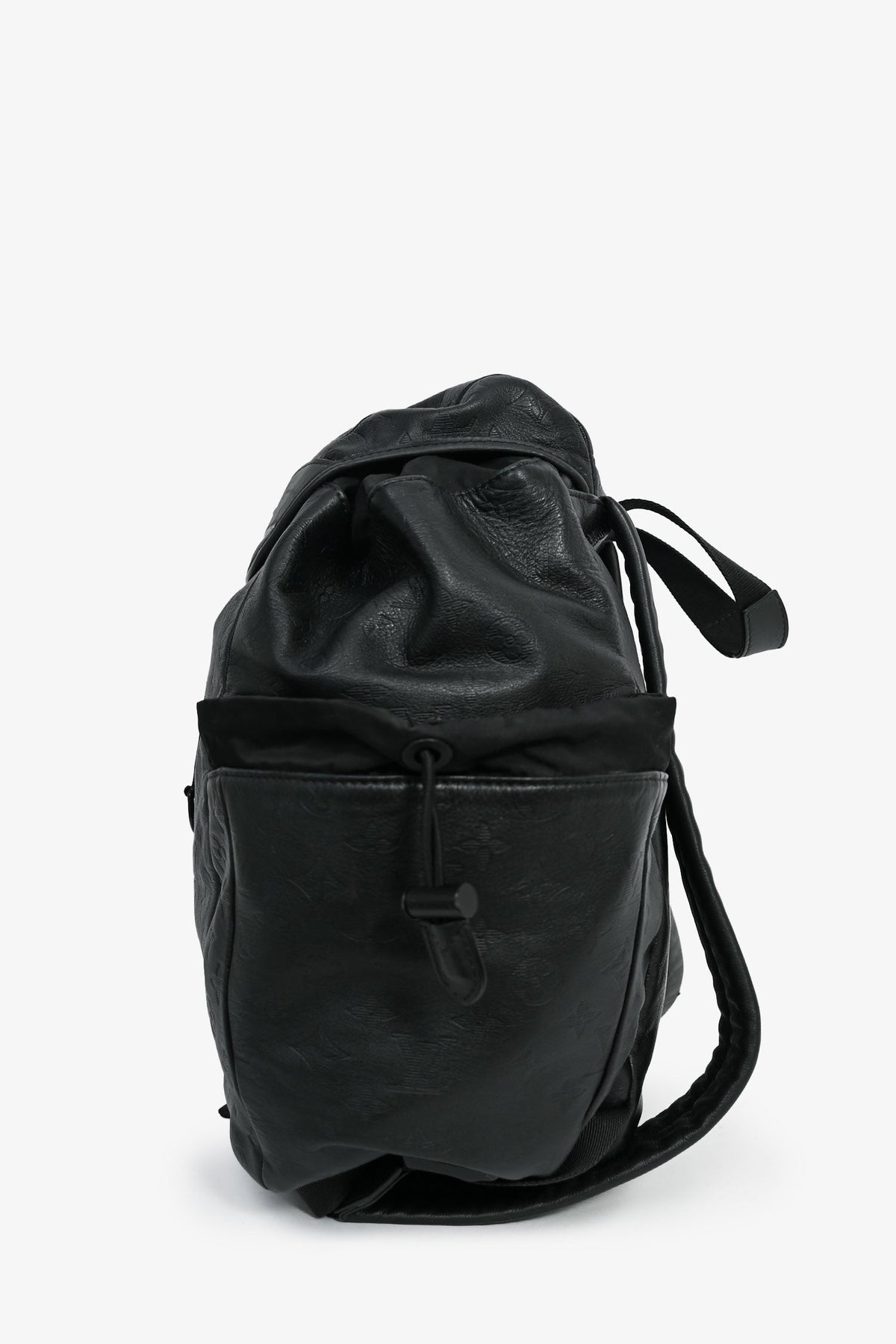 Louis Vuitton Black Leather Monogram 'Apollo' Backpack (As Is)