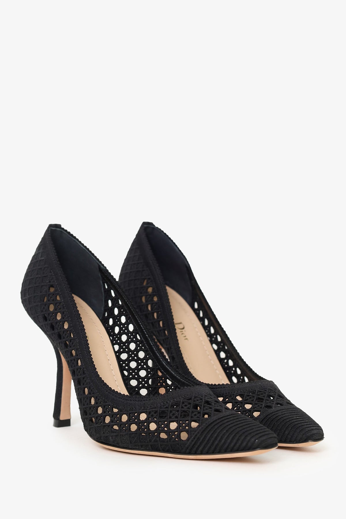 Christian Dior Black Fabric Cutout Pumps Size 36.5