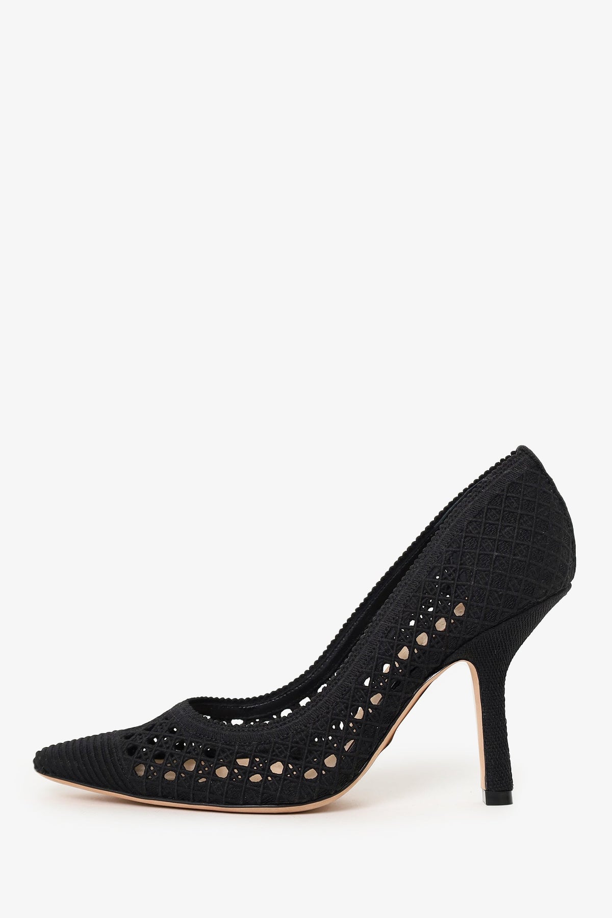 Christian Dior Black Fabric Cutout Pumps Size 36.5