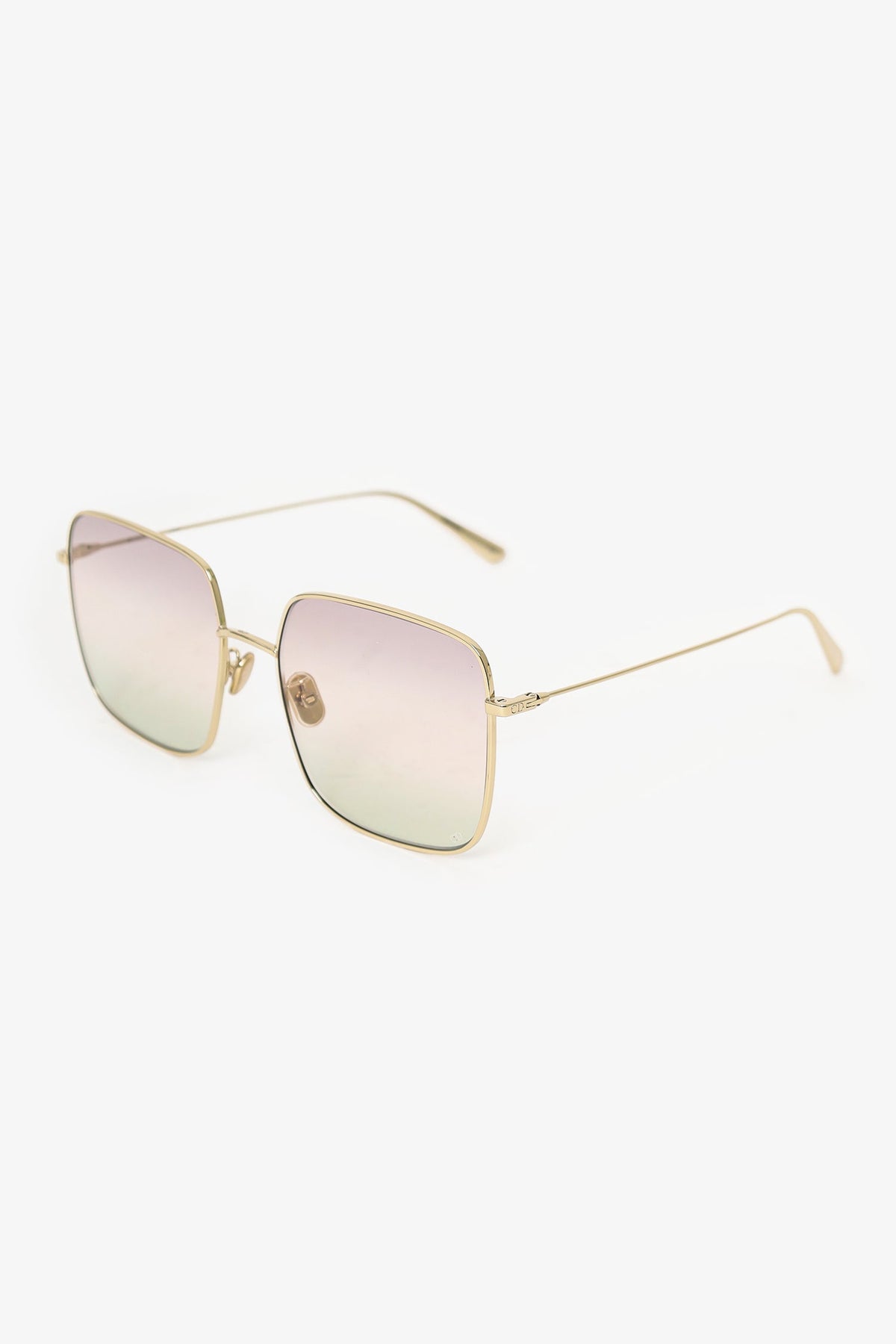 Christian Dior Gold Square Frame Oversized Sunglasses