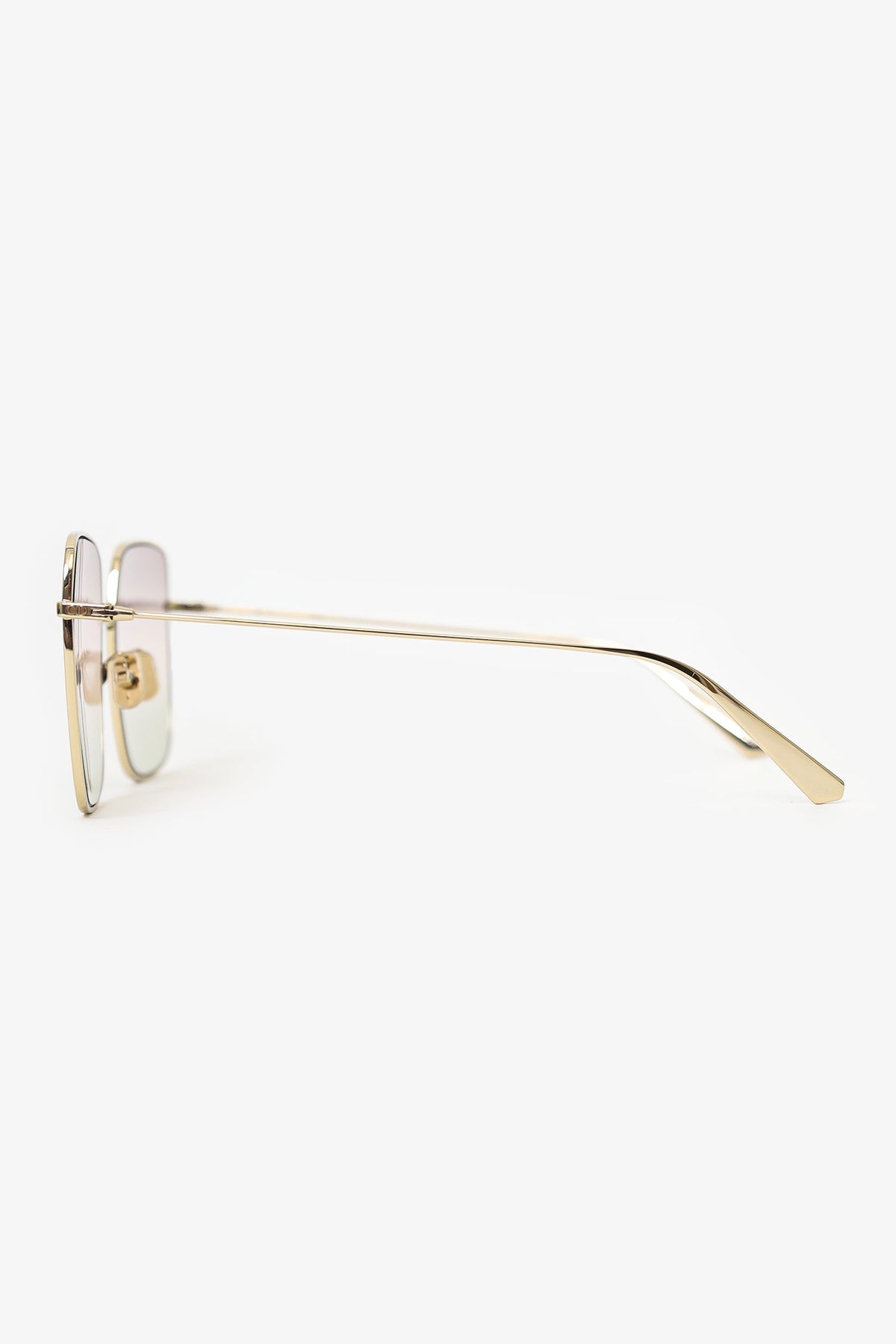 Christian Dior Gold Square Frame Oversized Sunglasses