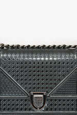 Christian Dior Grey Leather Small Diorama Shoulder Bag