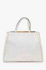 Fendi White Leather Medium 2Jours Top Handle (As Is)