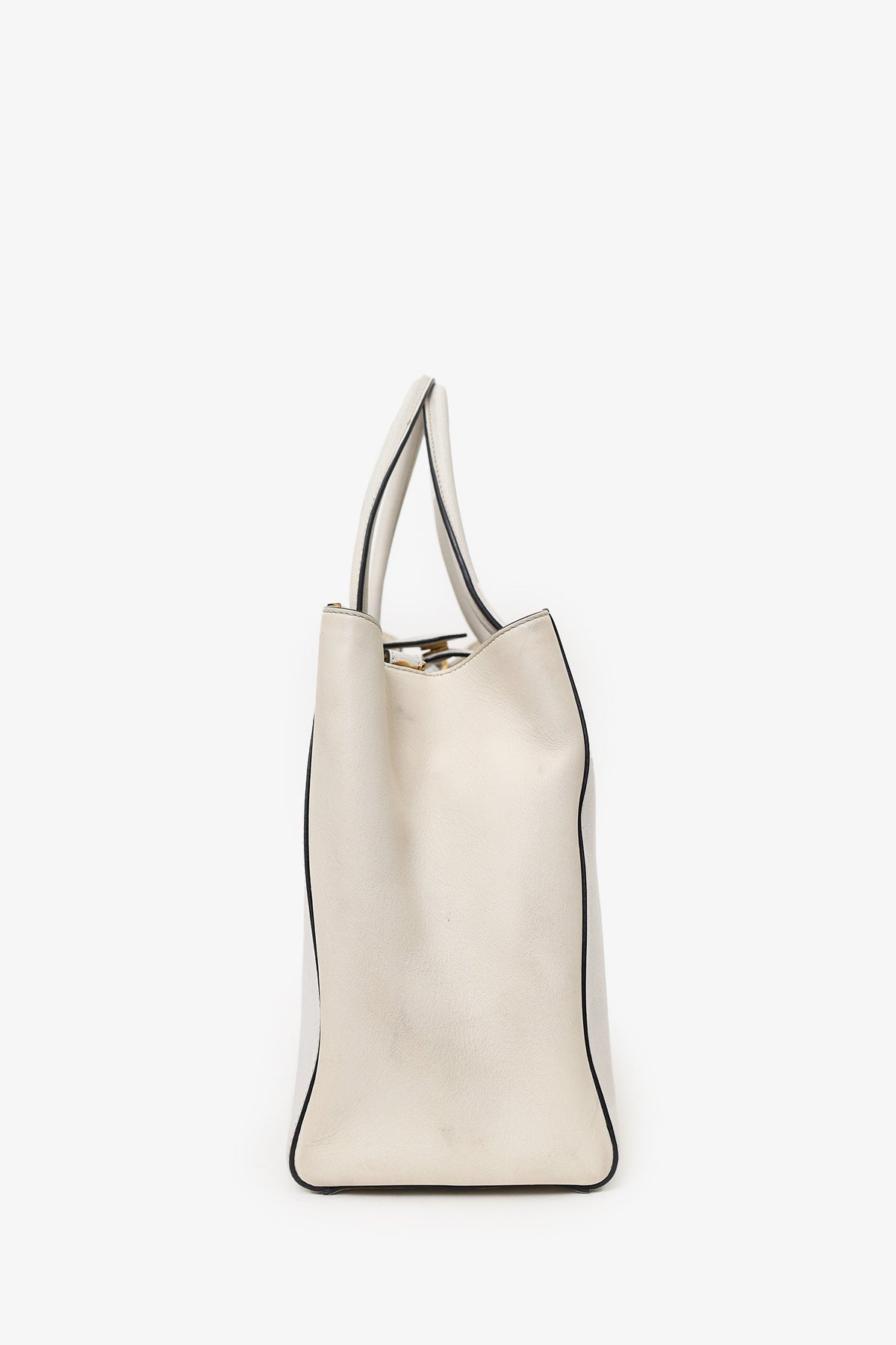 Fendi White Leather Medium 2Jours Top Handle (As Is)