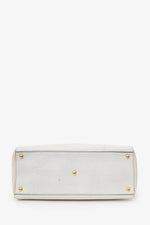 Fendi White Leather Medium 2Jours Top Handle (As Is)