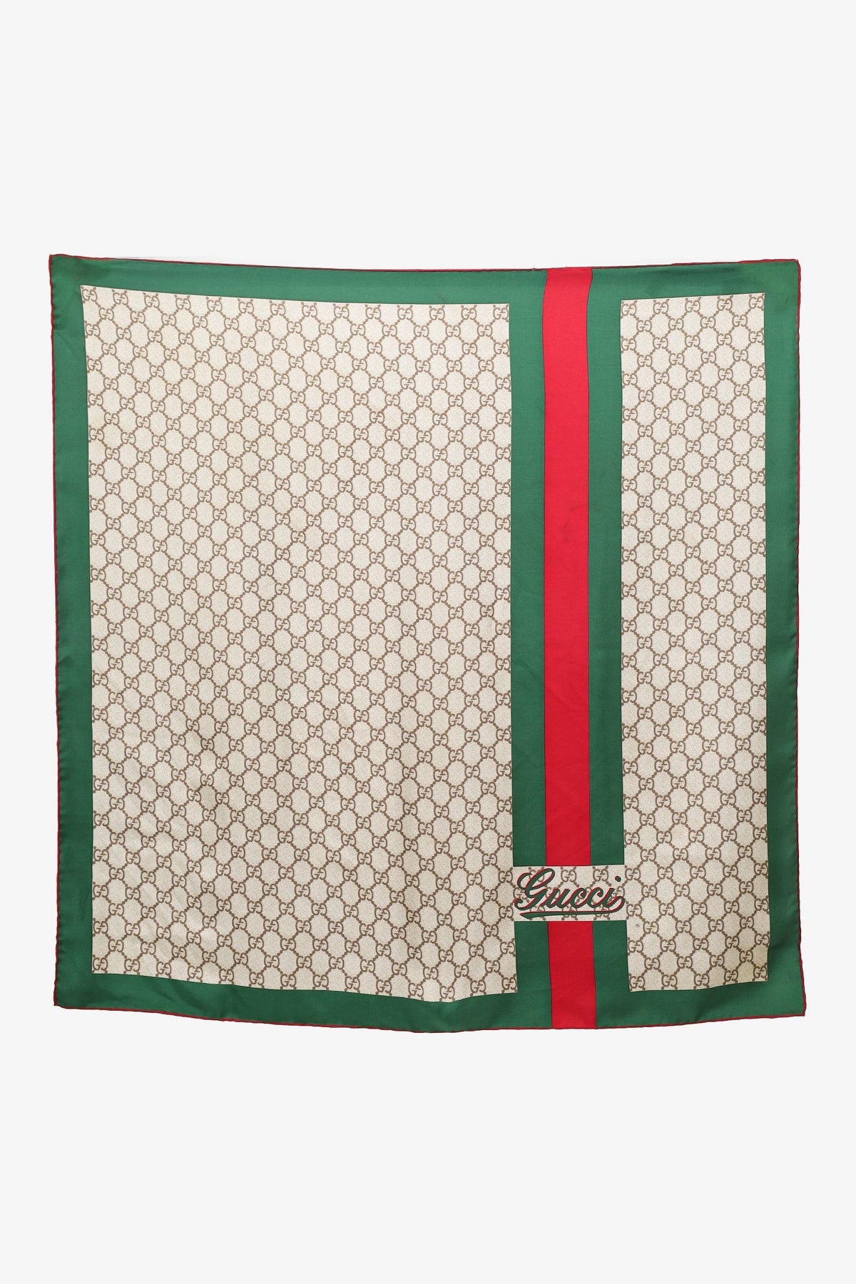Gucci Brown/Green Monogram Scarf