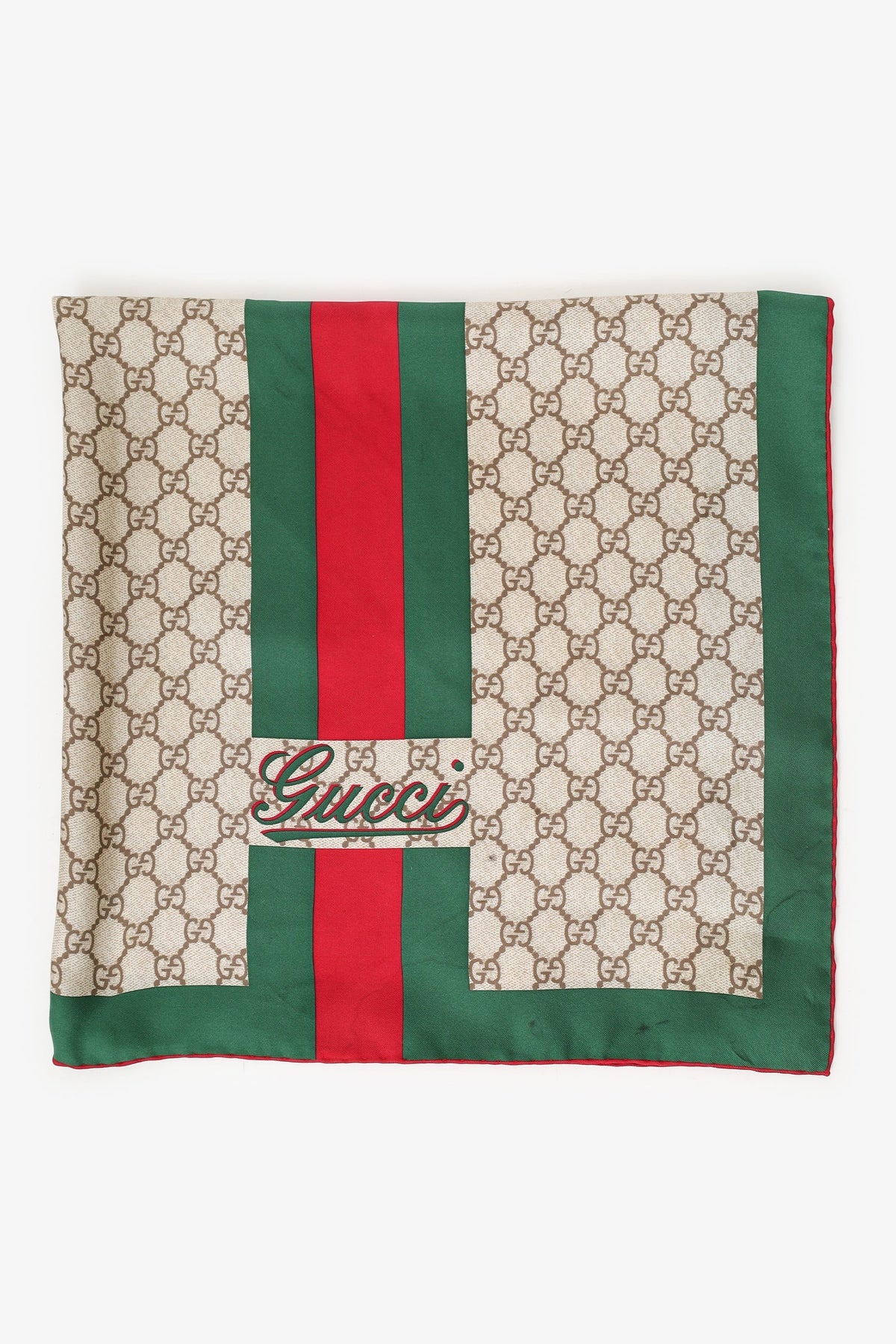 Gucci Brown/Green Monogram Scarf