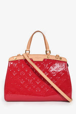 Louis Vuitton 2012 Magenta Vernis Monogram Brea MM Top Handle with Strap
