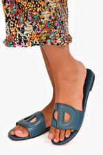 Christian Dior Teal 'D Club' Sandals Size 35