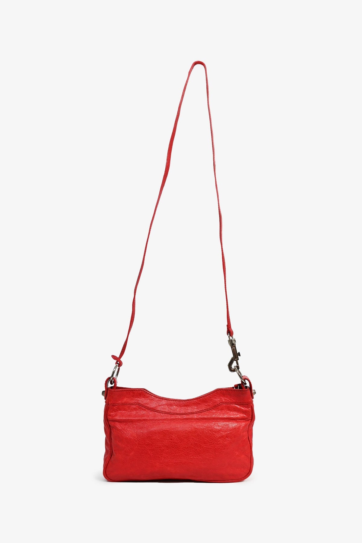 Balenciaga Red Leather 'Sac+Mirior' Crossbody Bag