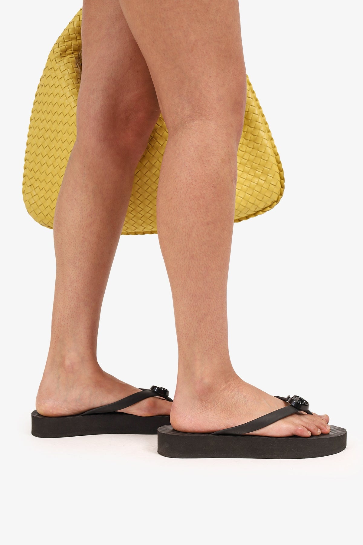 Gucci Black GG Logo Flip Flops Size 40