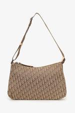 Christian Dior 2004 Beige Oblique Canvas Trotter Pochette Shoulder Bag