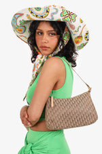 Christian Dior 2004 Beige Oblique Canvas Trotter Pochette Shoulder Bag