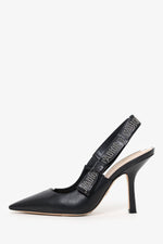 Christian Dior Black Leather J'Adior Slingback Pumps Size 36.5