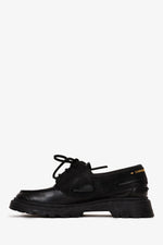 Christian Dior Black Leather Derby Boat Shoes Size 37