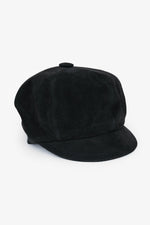 Christian Dior Black Suede Newsboy Hat Size 57