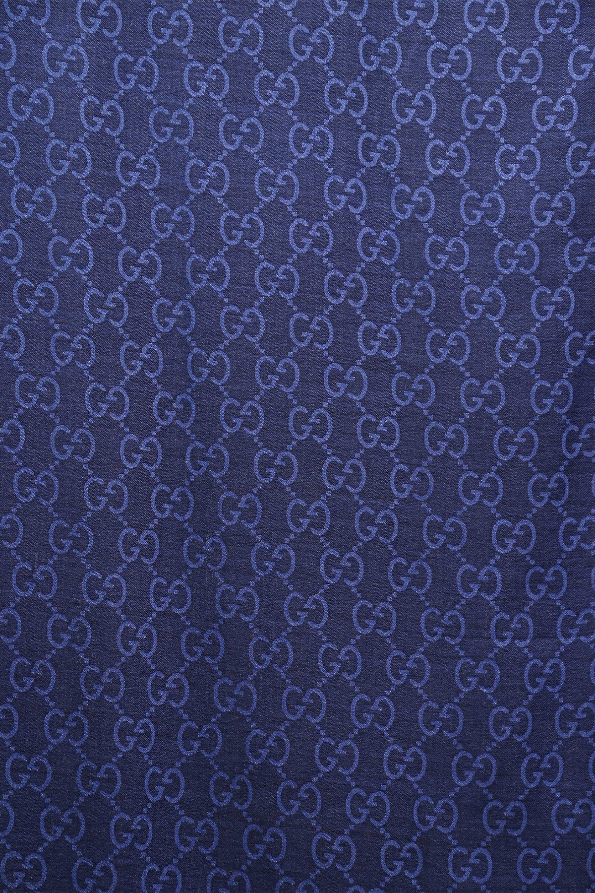 Gucci Blue Wool Silk Blend Monogram Shawl