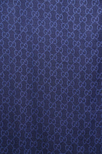 Gucci Blue Wool Silk Blend Monogram Shawl