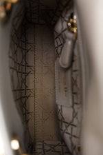 Christian Dior 2019 Grey Leather Cannage Mini Lady Dior with Strap