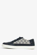 Gucci Navy Leather GG Monogram Sneakers Size 10 Mens