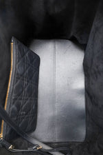 Christian Dior 2024 Black Macrocannage Calfskin Large Dior Toujours Bag With Pouch