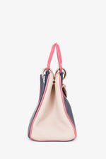 Christian Dior Navy/Pink Tri Colour Leather Mini Diorissimo Top Handle with Strap