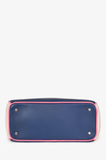 Christian Dior Navy/Pink Tri Colour Leather Mini Diorissimo Top Handle with Strap