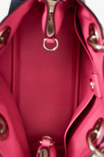 Christian Dior Navy/Pink Tri Colour Leather Mini Diorissimo Top Handle with Strap