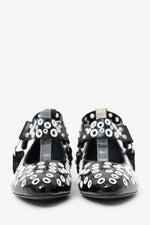 Louis Vuitton Black/White Patent Eyelet Ballet Flats Size 38.5