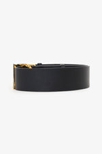 Christian Dior Black Leather 30 Montaigne CD-Buckle Belt