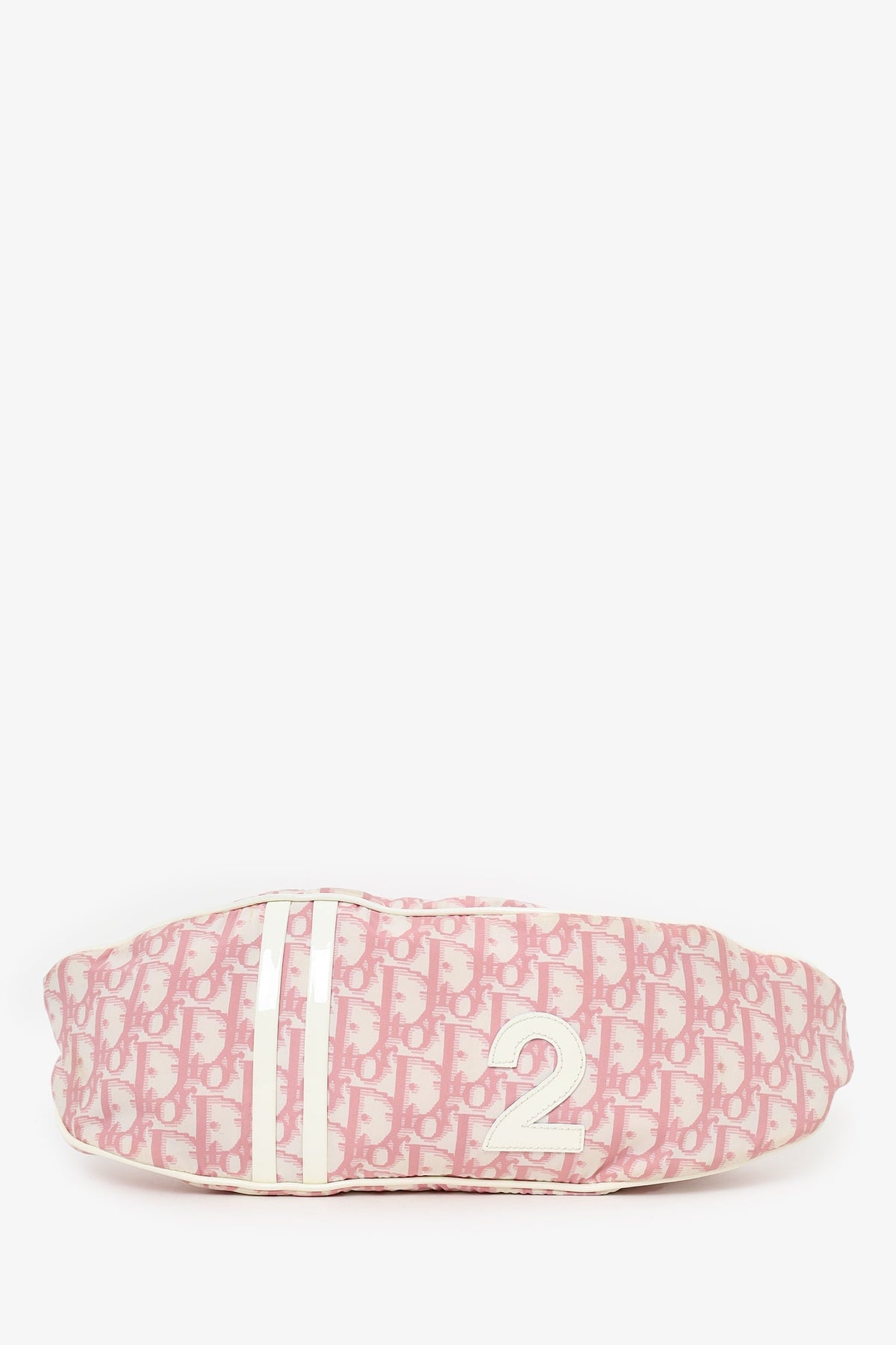 Christian Dior 2004 Rose Clair Logo Print Nylon No. 2 Girly Waist Belt Bag