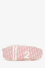 Christian Dior 2004 Rose Clair Logo Print Nylon No. 2 Girly Waist Belt Bag