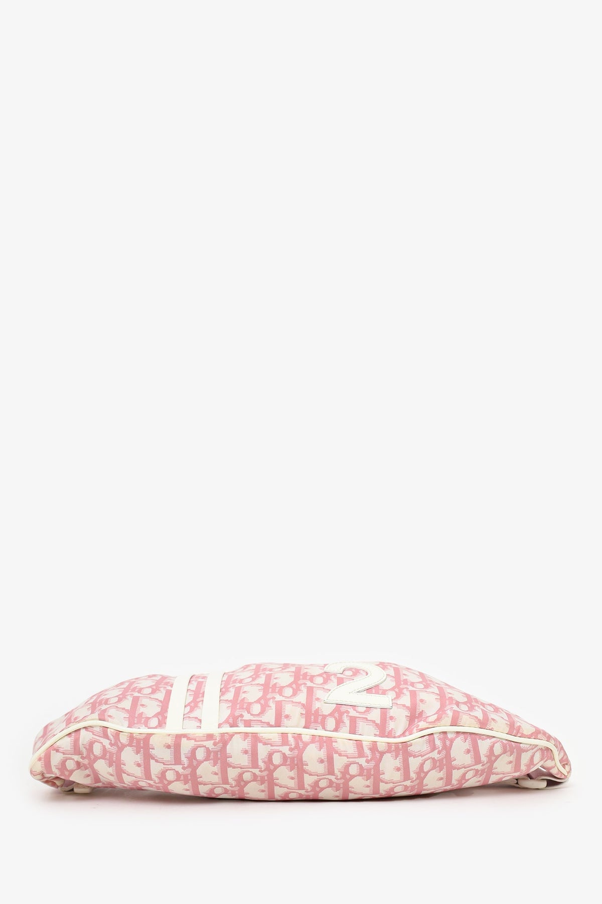 Christian Dior 2004 Rose Clair Logo Print Nylon No. 2 Girly Waist Belt Bag