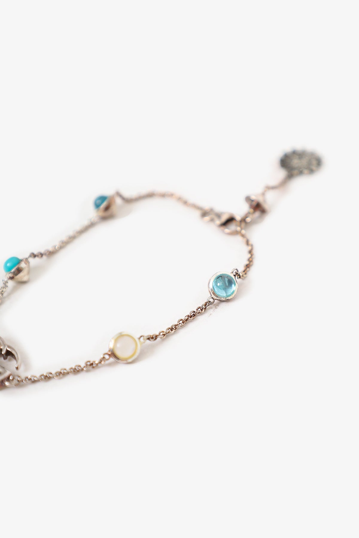 Gucci 925 Sterling Silver Double G Flower Chain Bracelet