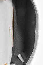 Burberry Grey Leather Quilted TB Logo Lola Flap Crossbody
